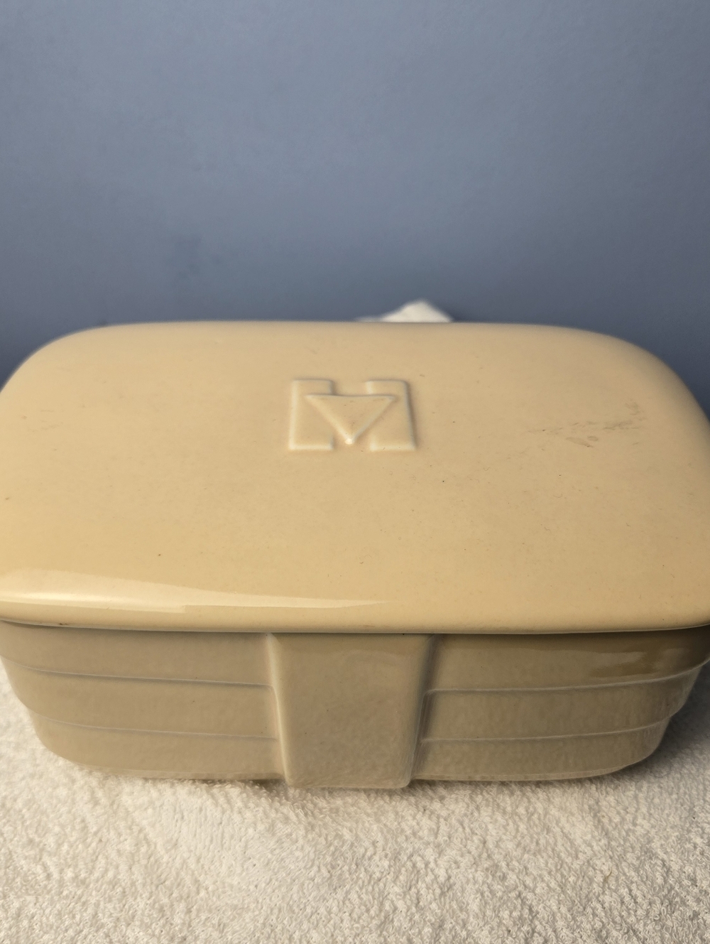 Vintage Hall China Company refrigerator dish, for Hotpoint or Westinghouse refri